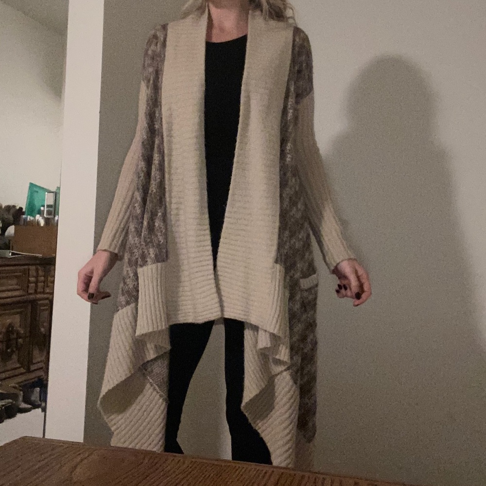 Long tan cardigan